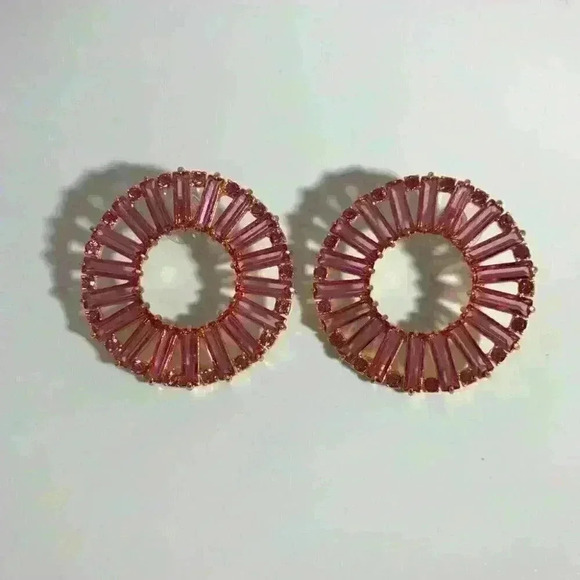 J Crew New bezeled Stone Round Earrings - Picture 2 of 4